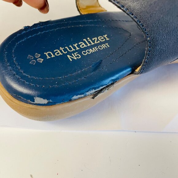 Naturalizer Womens Flat Slingback Sandals N5 Comport Navy Blue 7 1/2M - Picture 10 of 13